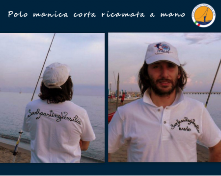 POLO MANICA CORTA RICAMATA A MANO
